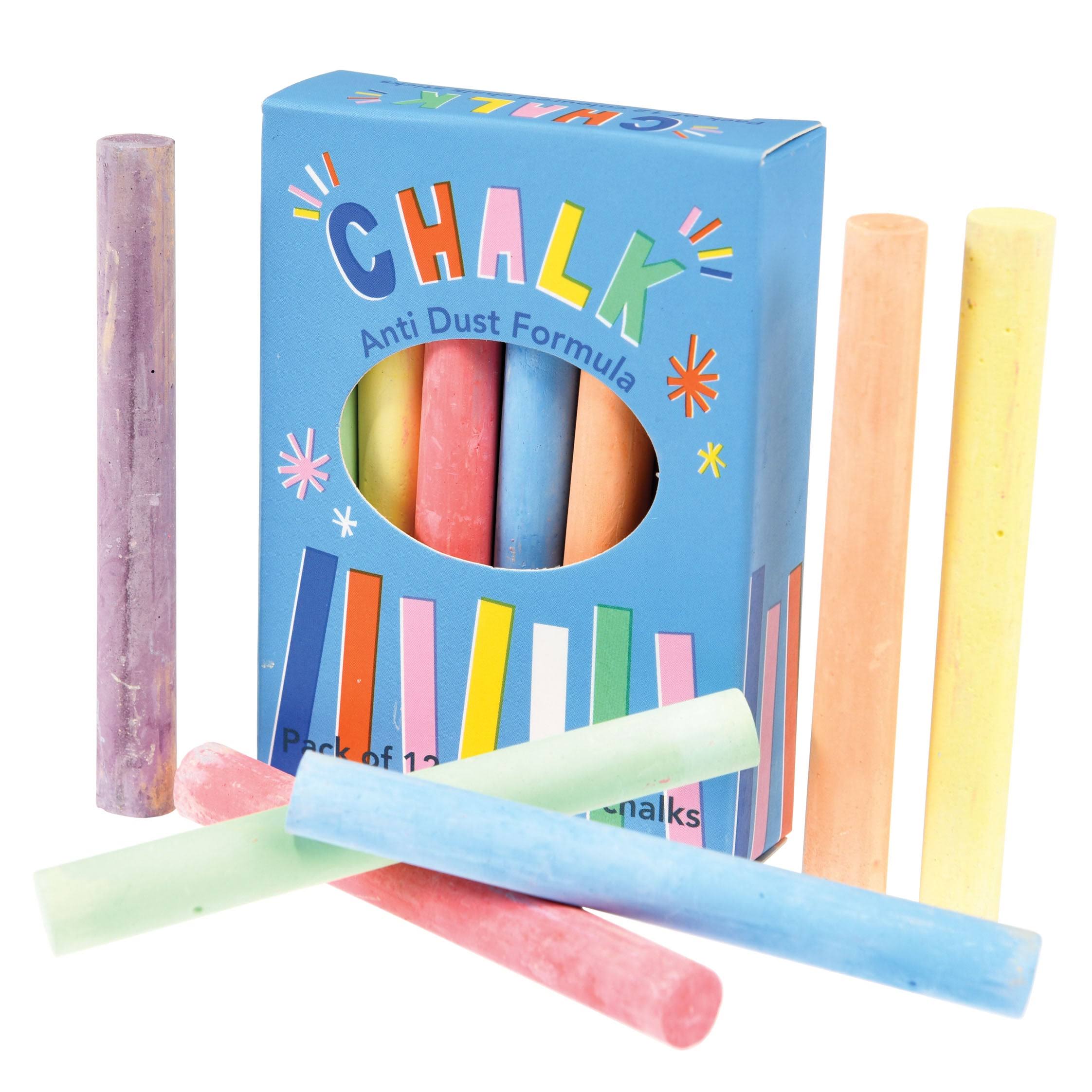 Box of 12 Coloured Chalk Sticks
