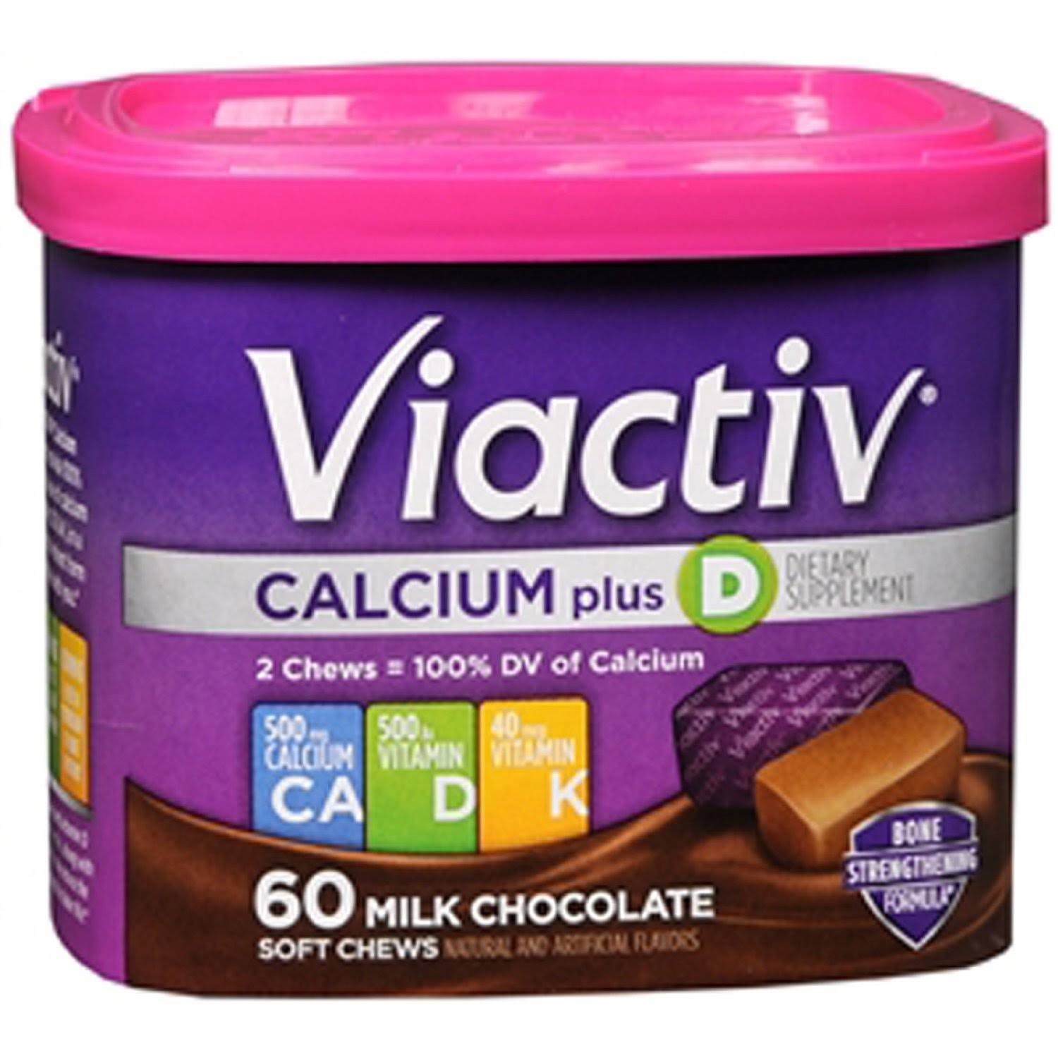 Viactiv Calcium Plus D Dietary Supplement - Milk Chocolate, 60 Soft Chews