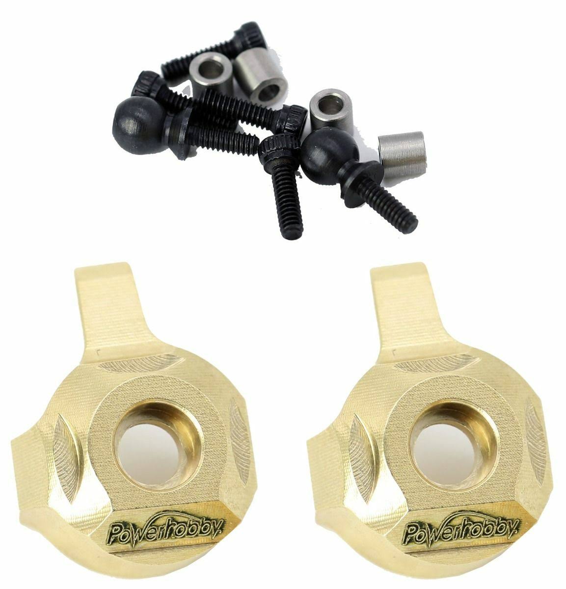 Power Hobby PHBPHSCX2407 Brass Front Steering Axial Scx24 Knuckle