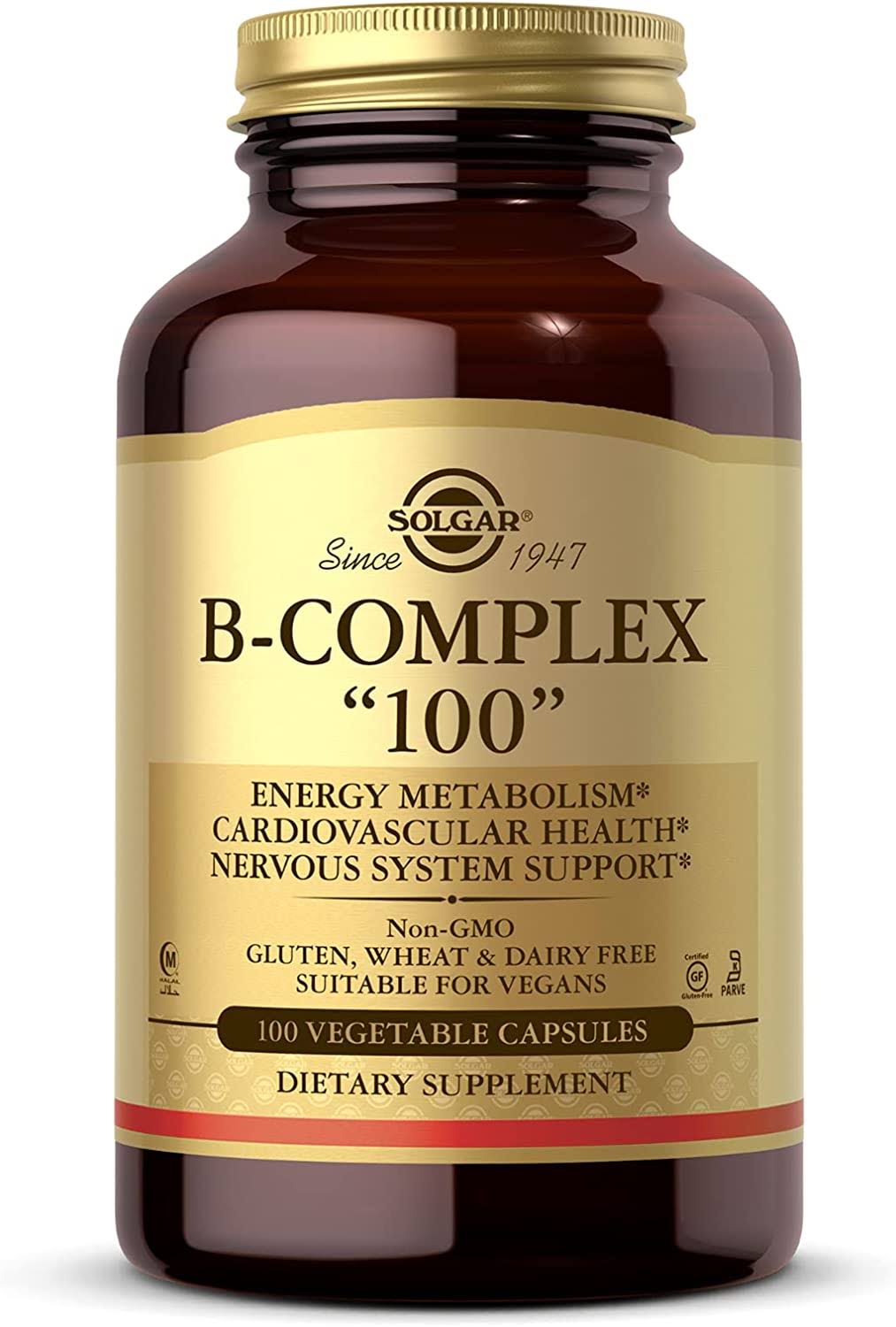 Solgar B-Complex “100” Dietary Supplement - 100 Capsules