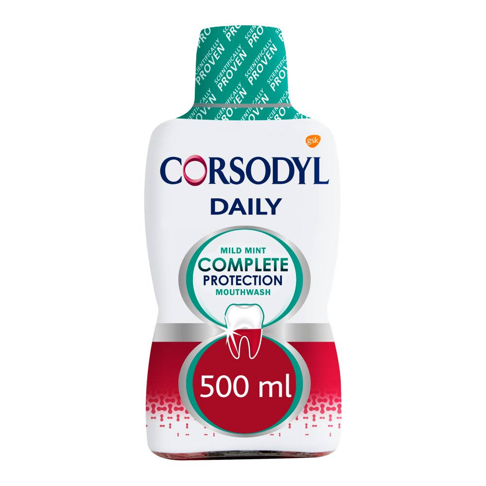 Corsodyl Daily Complete Protection Mouthwash Mild Mint 500ml
