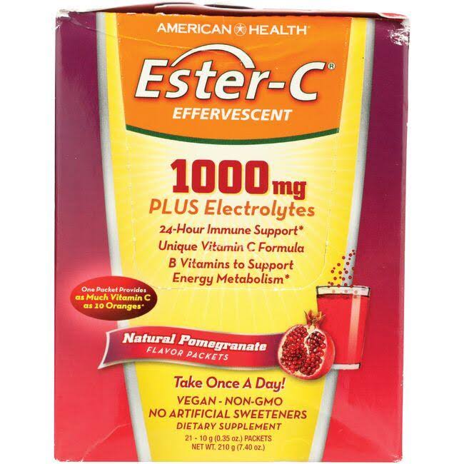 American Health Ester-C 1000 mg effervescent 21 packets Pomegranate