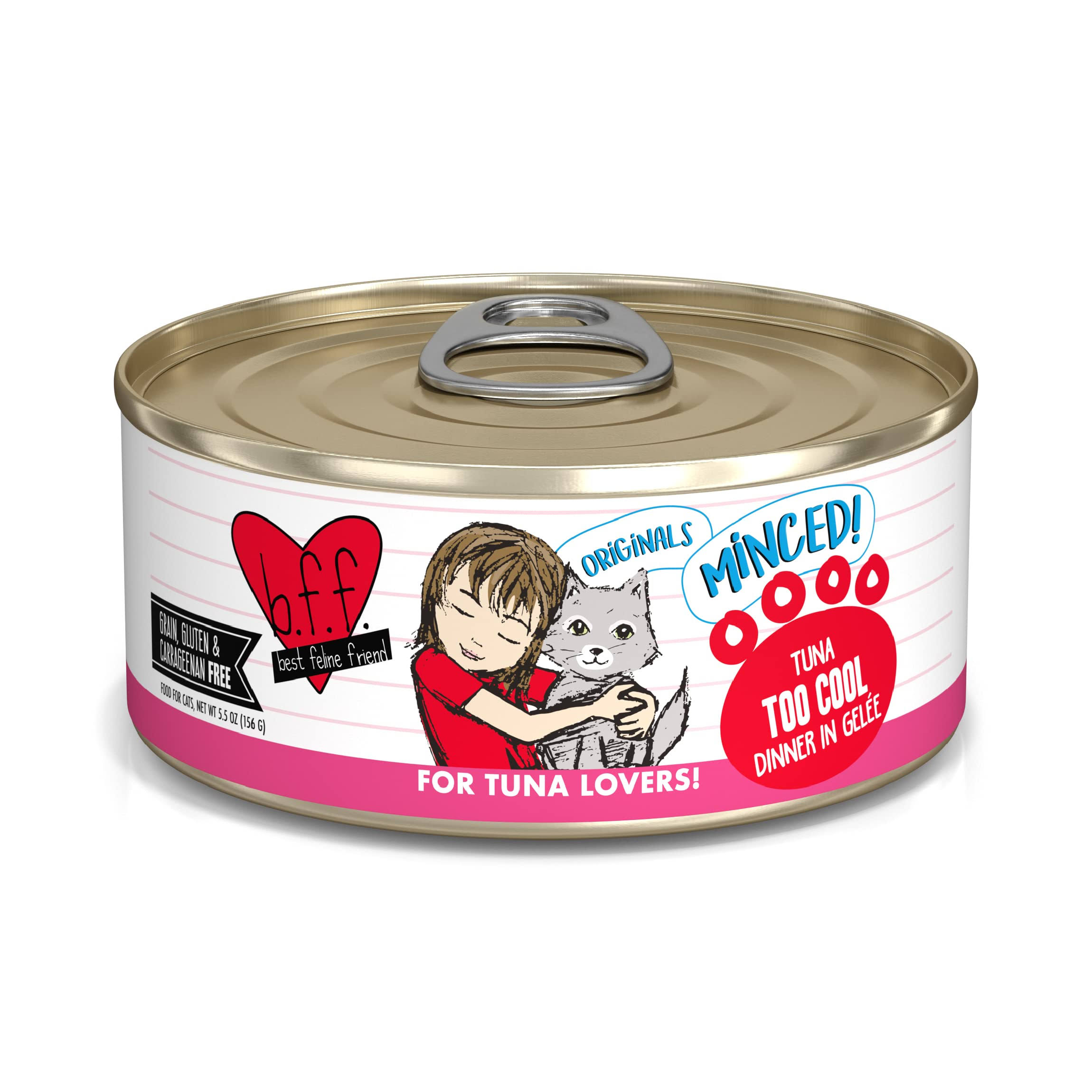 BFF Tuna Too Cool Canned Cat Food, 5.5 oz, Case of 24