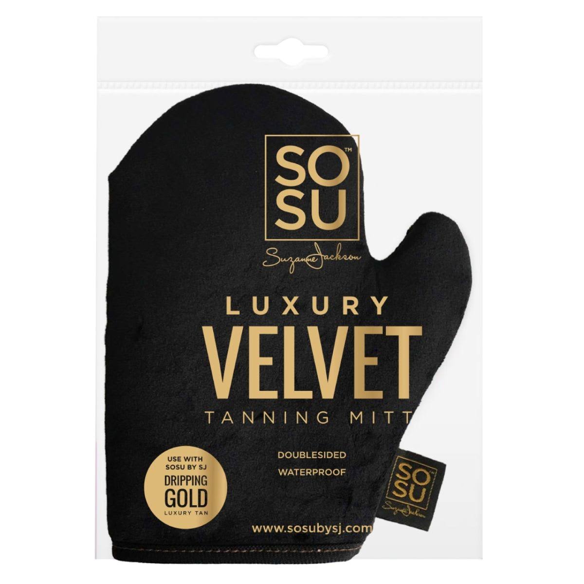 SOSU Dripping Gold Luxury Velvet Tanning Mitt