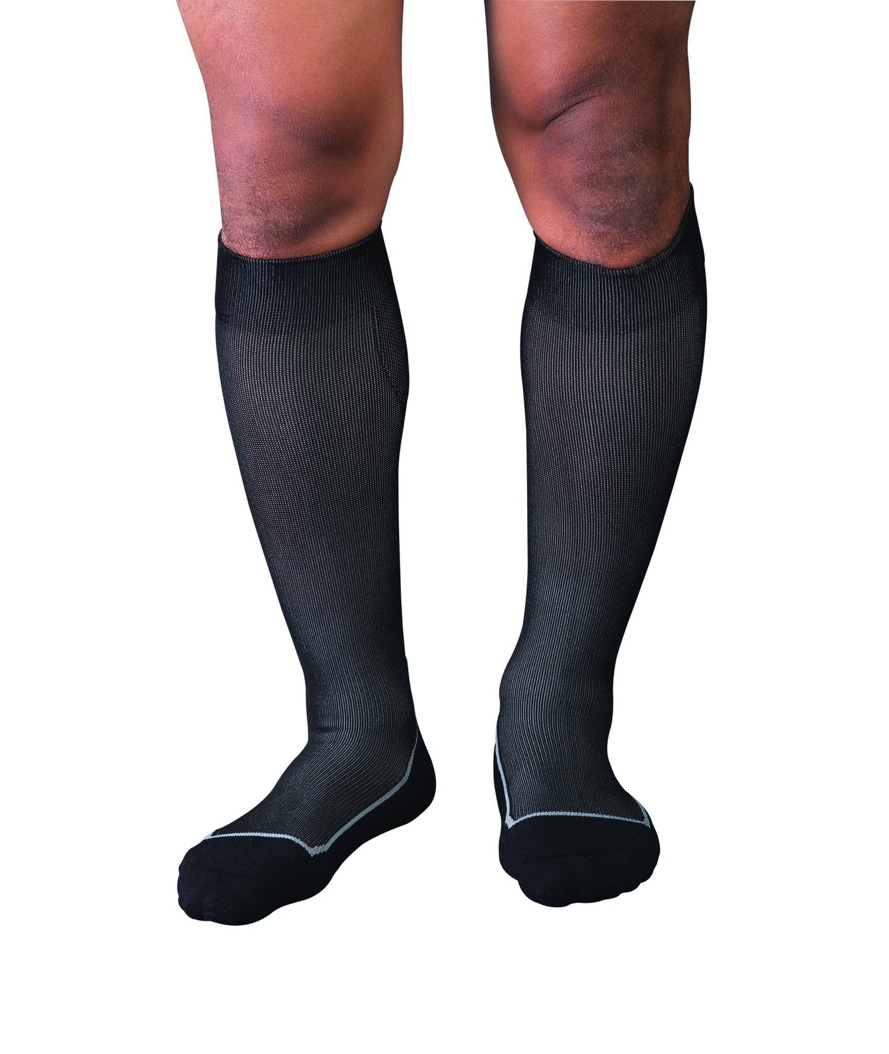 Jobst Sport 20-30 mmHg Knee High Socks / Large / Cool Black/Black