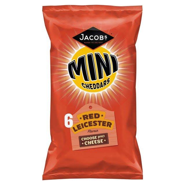 Jacobs Mini Cheddars Red Leicester Cheese Snacks - 6 x 150g