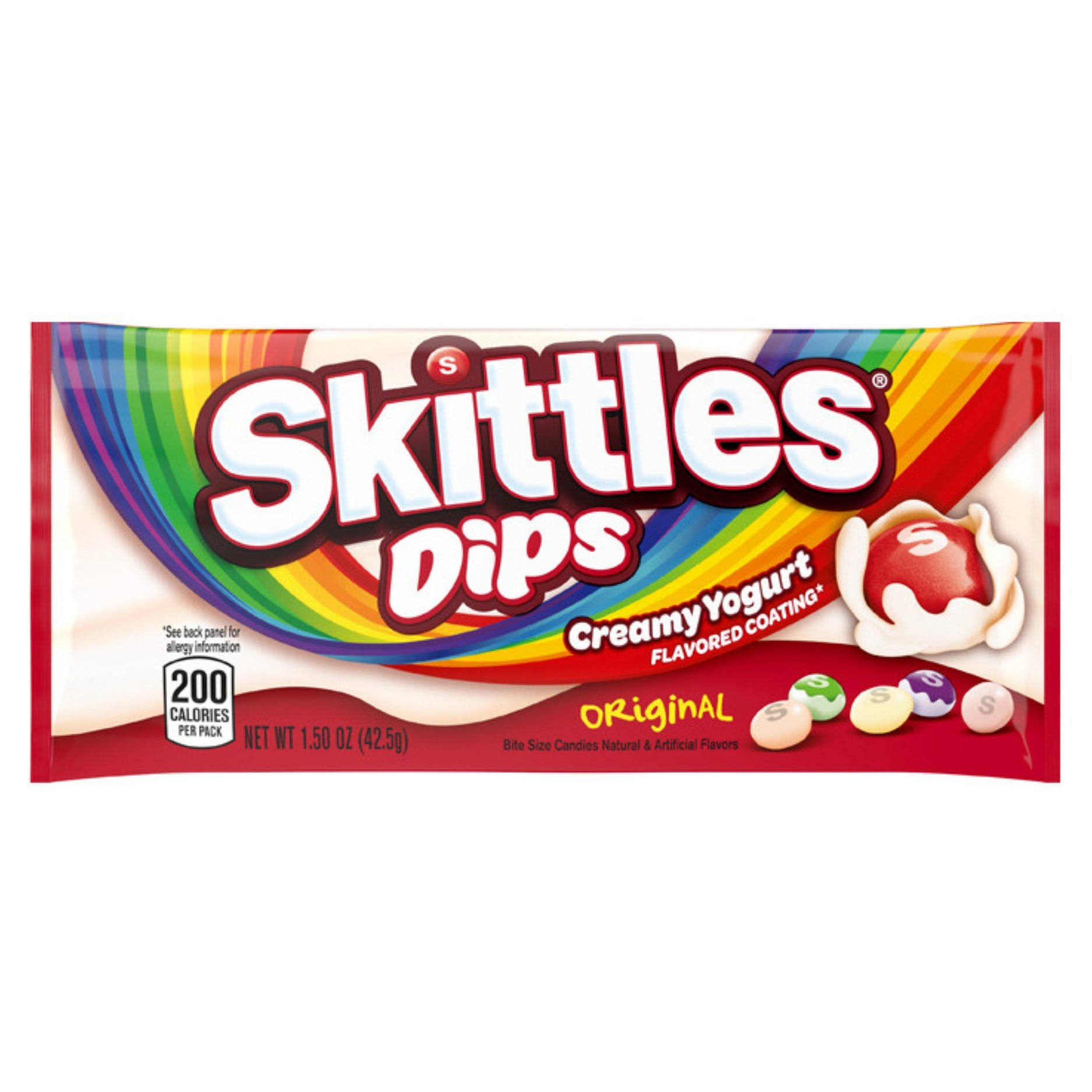 Skittles Candies, Dips, Creamy Yogurt, Original, Bite Size - 1.50 oz