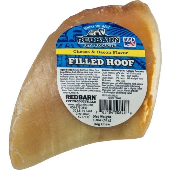 Red Barn Hoof Dog Chew - Cheese and Bacon Filled