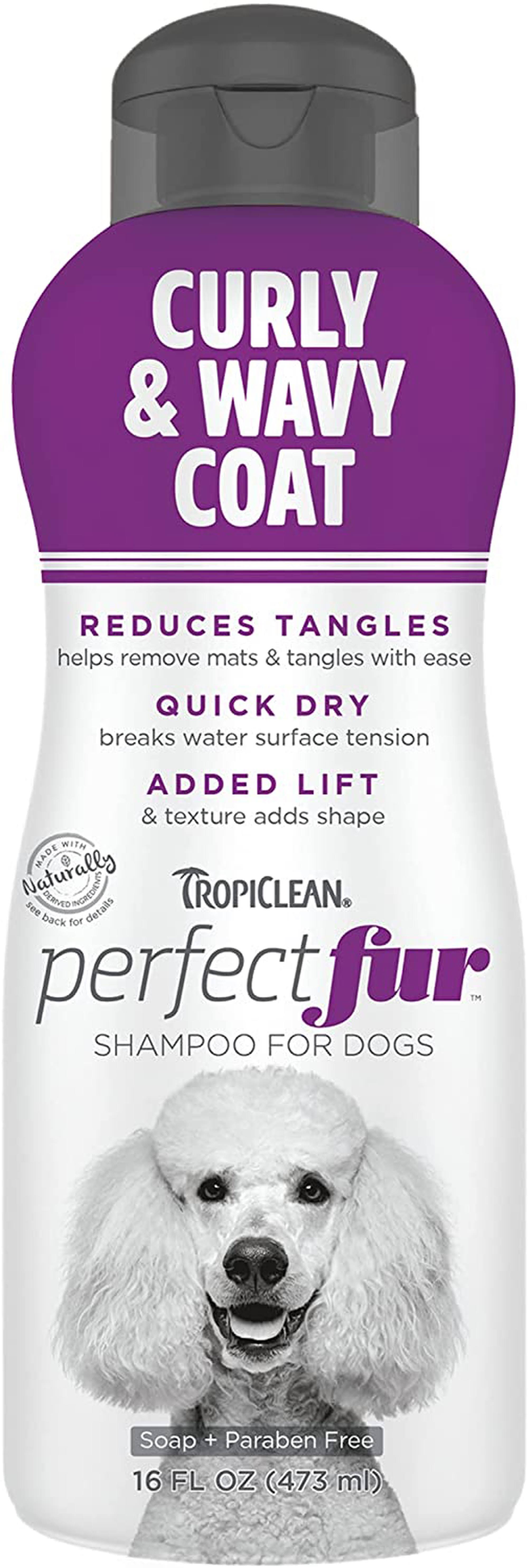 TropiClean Perfect Fur Curly & Wavy Coat Shampoo for Dogs 473ml