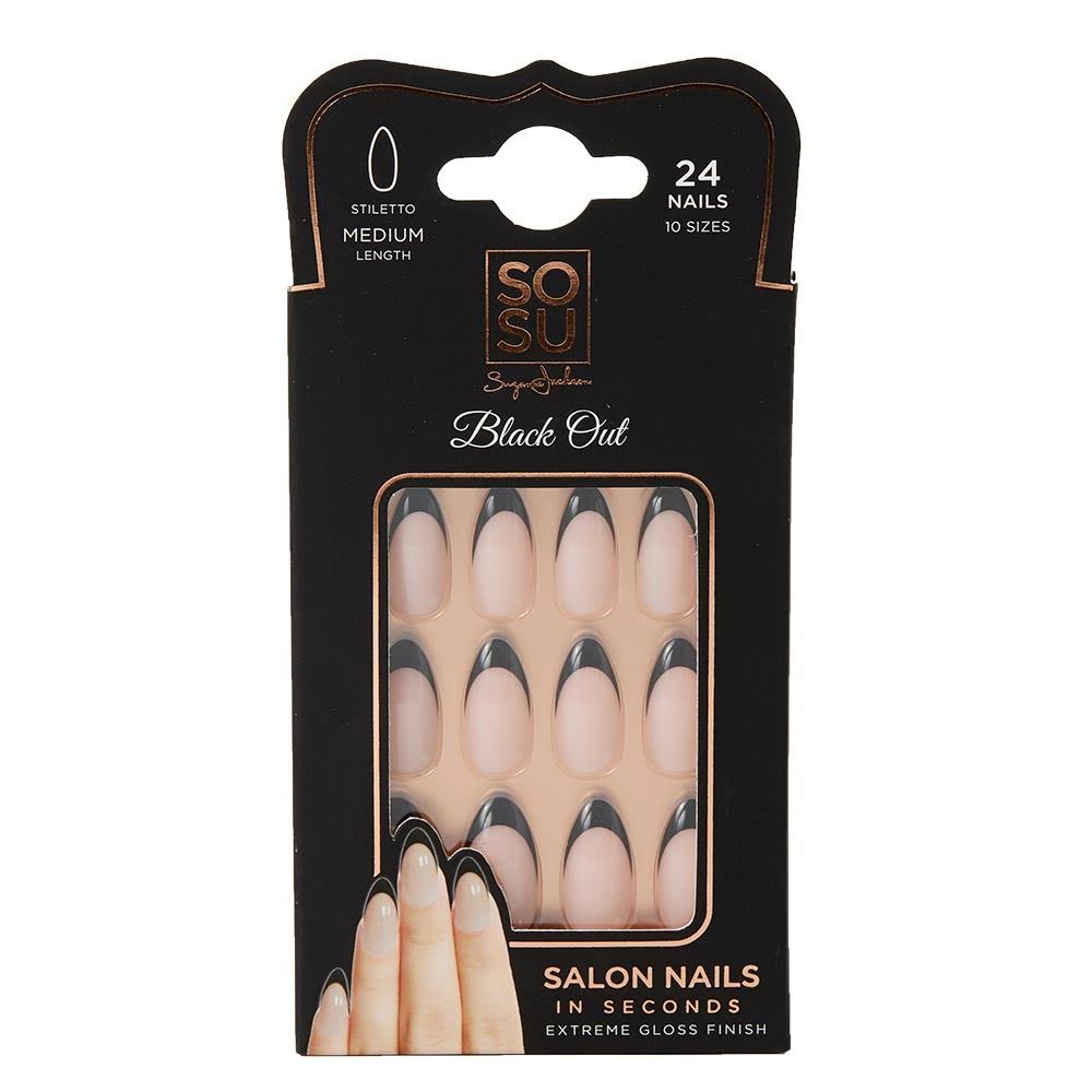 SOSU Cosmetics False Nails Black Out