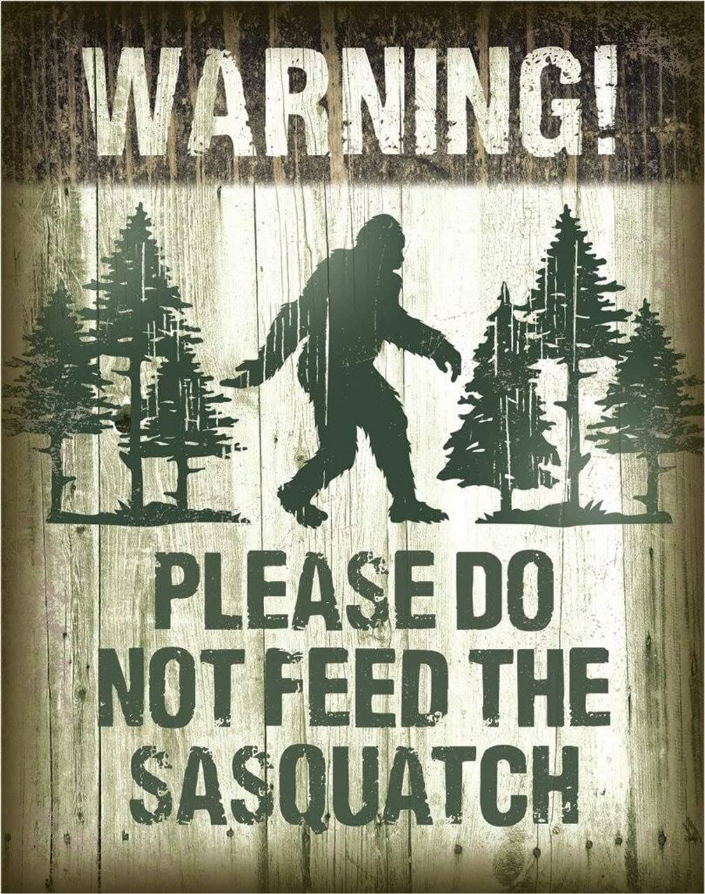 Sasquatch - Don't Feed Tin Sign