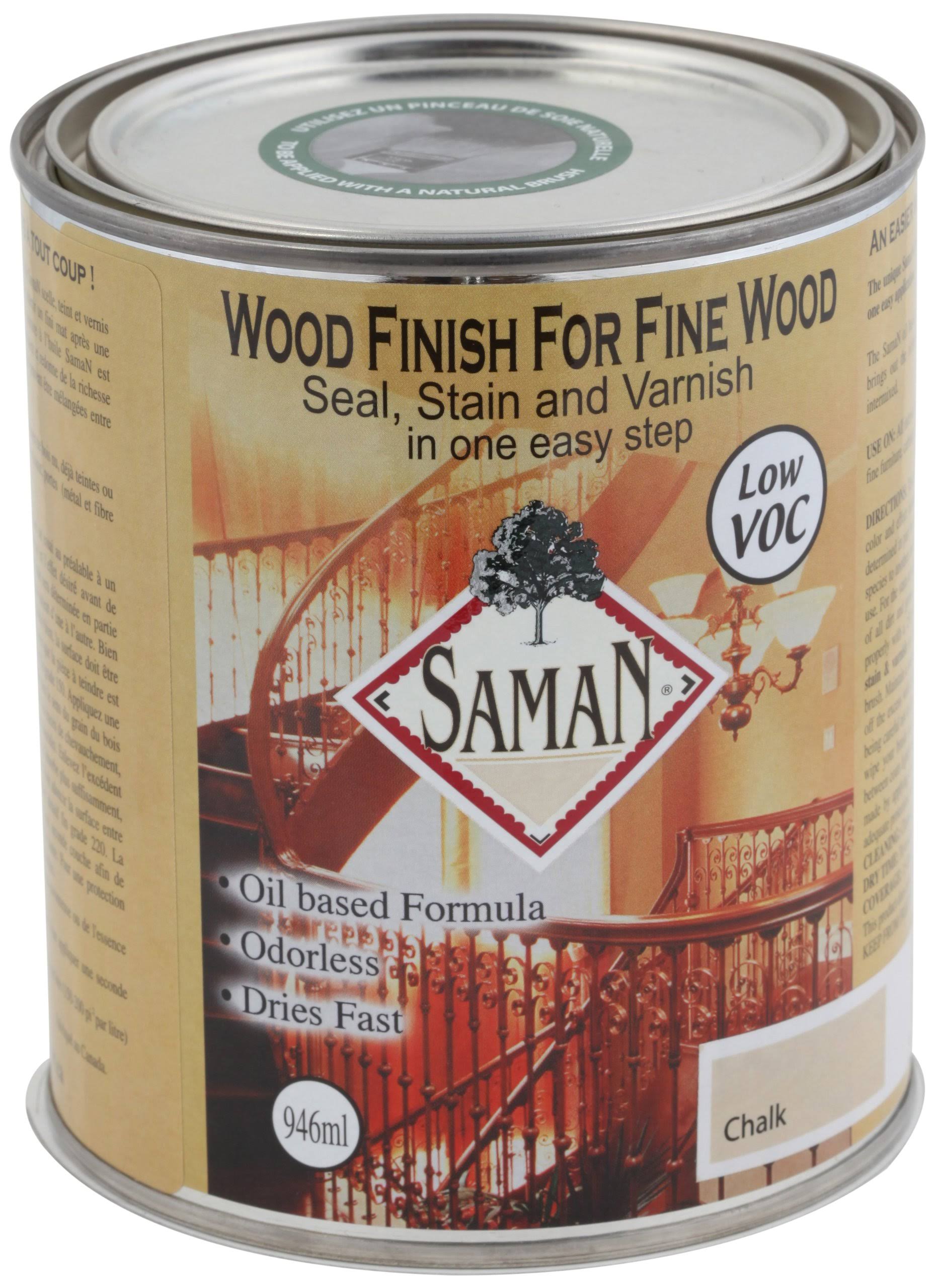 Saman SAM-317-1L 1-Quart Interior Stain for Fine Wood for Seal, Stain and Varnish, Chalk