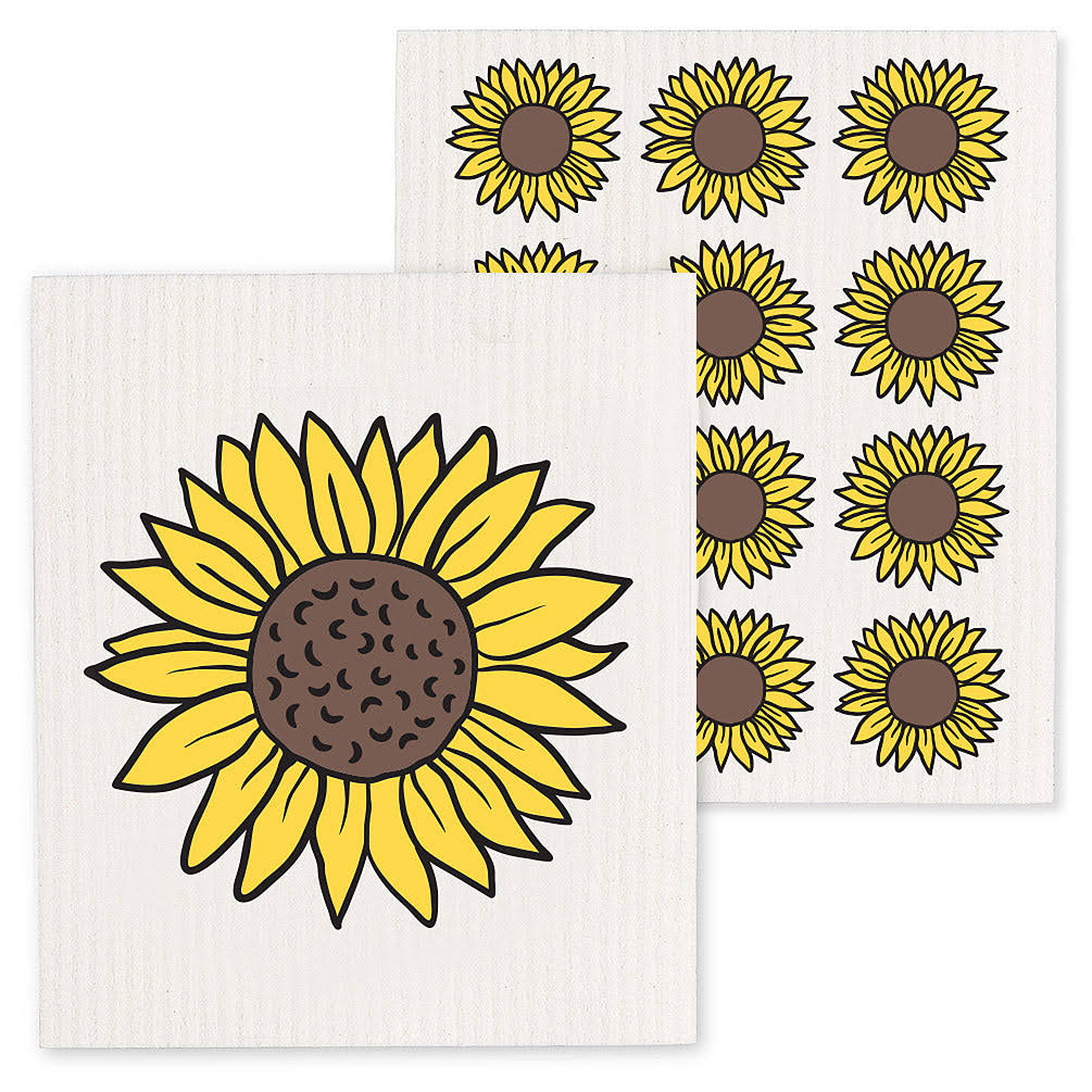 Sunflowers Swedish Dishcloths - Set of 2
