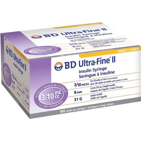 Becton Dickinson 0.3ml | 31g x 5/16" - BD 320440 Ultra-Fine Insulin Syringes | 10 per Pack