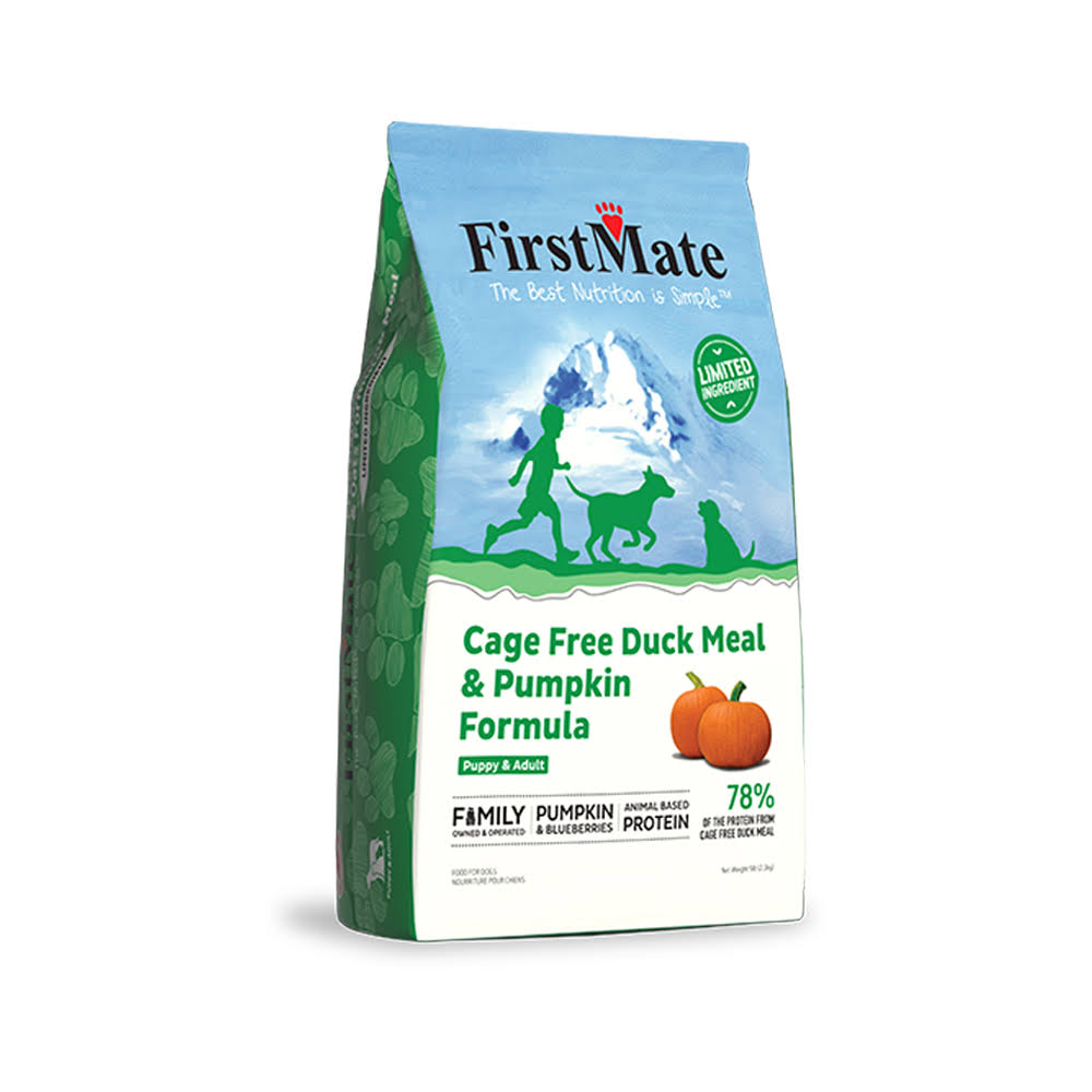 FirstMate Limited Ingredient Cage-Free Duck Meal & Pumpkin Formula Dry Dog Food, 5-Lb.