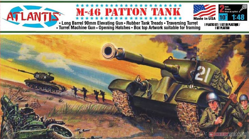 M-46 General Patton Tank 1/48 Plastic Model Kit Atlantis