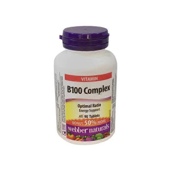 Webber Naturals Vitamin B100 Complex Tablet - 90 tablets