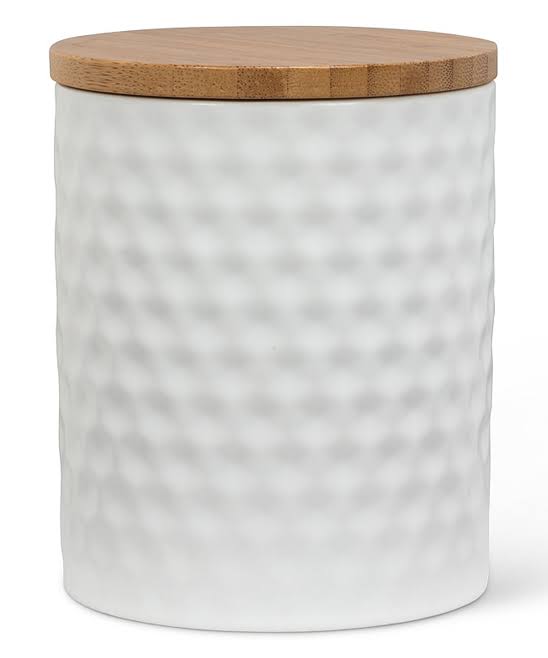 Abbott Collections AB-27-HEX-MD-WHT 5 in. Hexagon Textured Canister White - Medium