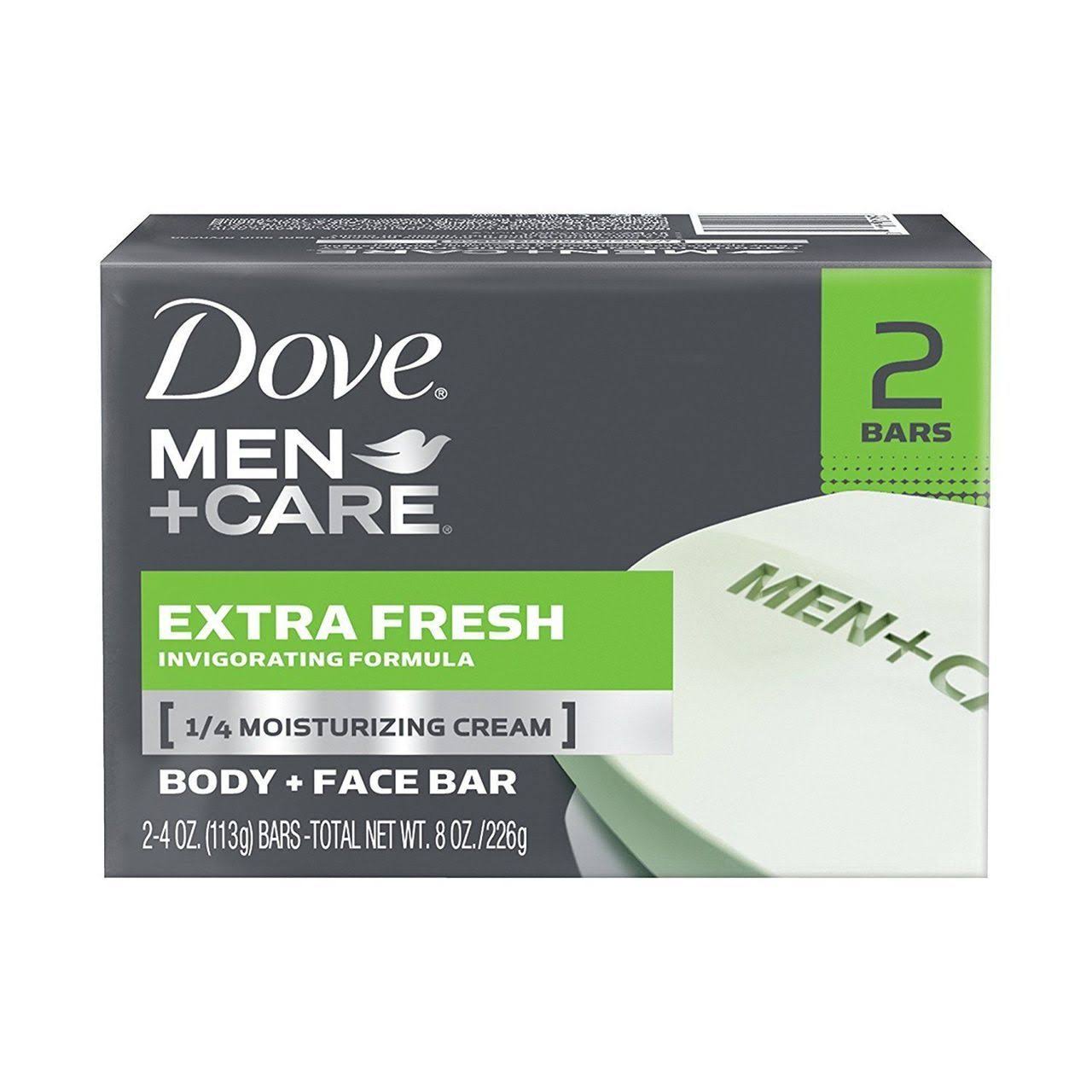 Dove Men+Care Extra Fresh Body + Face Bar - 2 x 4 oz