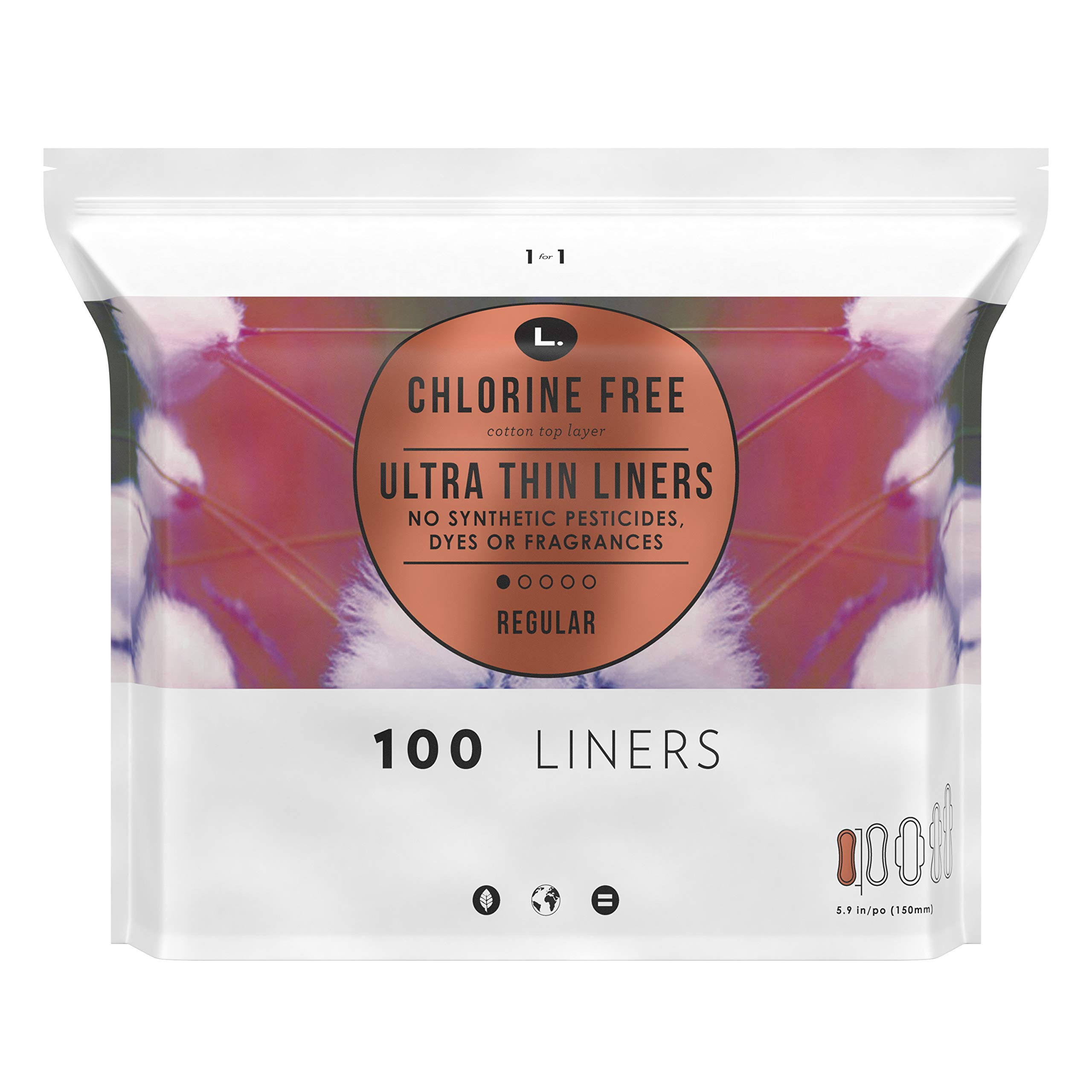 L. Chlorine Free Ultra Thin Liners Regular Absorbency, Organic Cotton