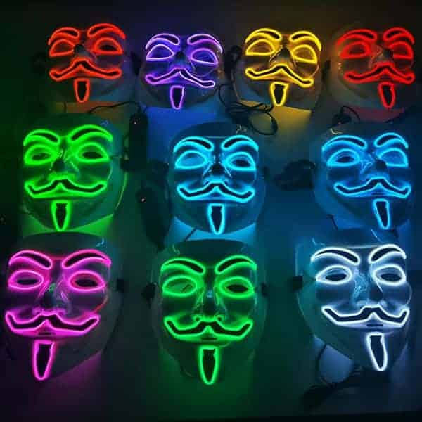 Neon Light Up V Mask