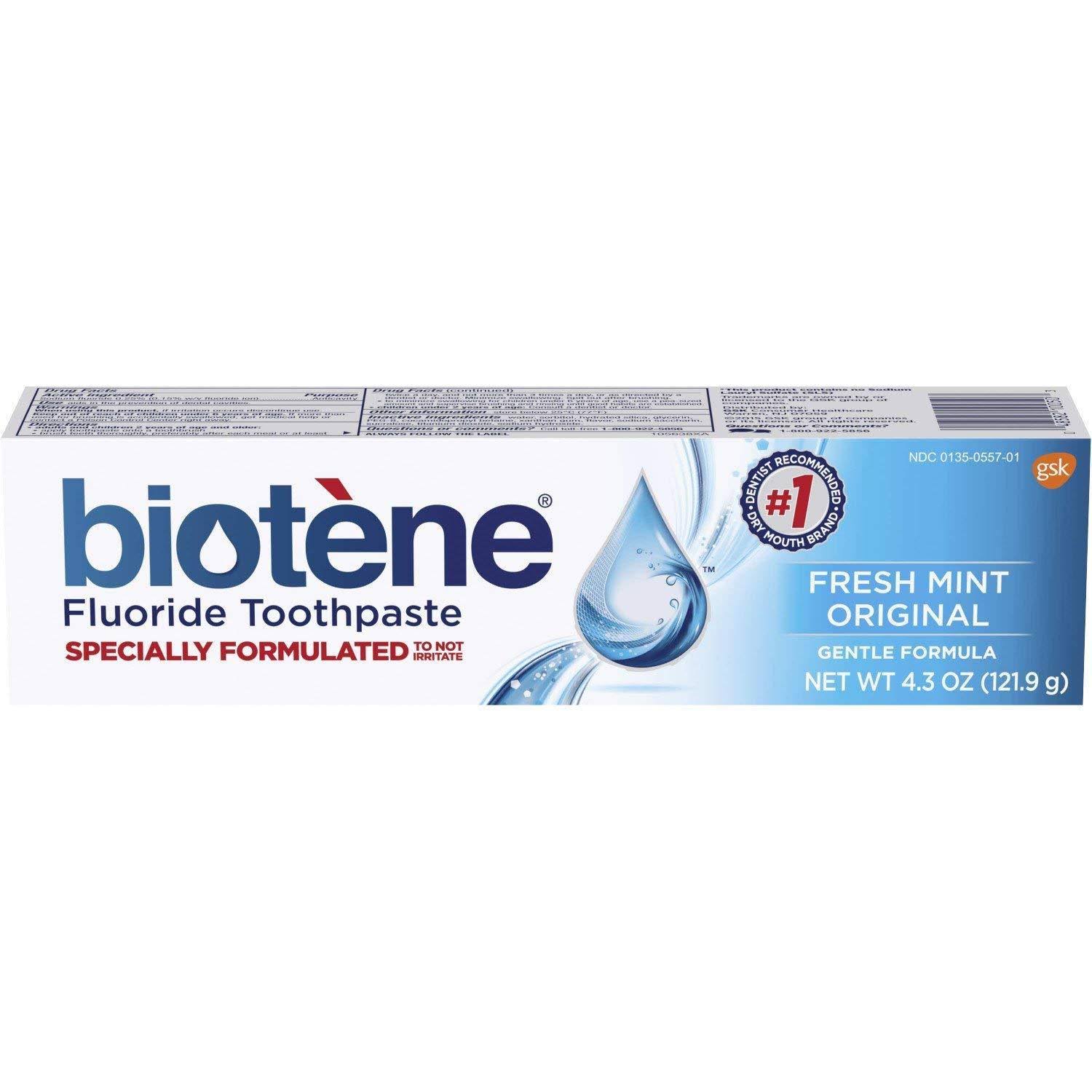Biotene Gentle Formula Fluoride Toothpaste - Fresh Mint, 4.3oz