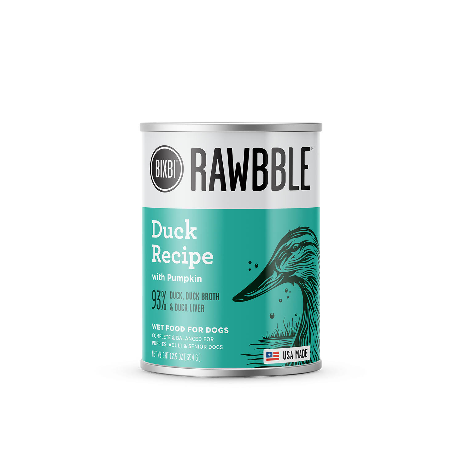 Bixbi Rawbble Duck with Pumpkin Wet Dog Food, 12.5-oz