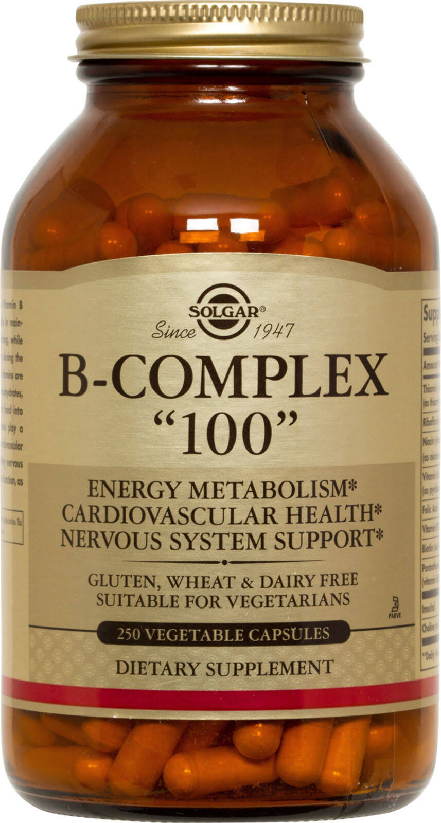 Solgar B-Complex 100 Supplement - 250 Vegetable Capsules
