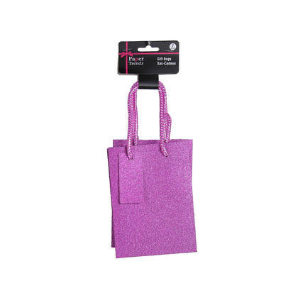 Glitter Gift Bag Present Bag Small Size Hot Pink 2Pcs