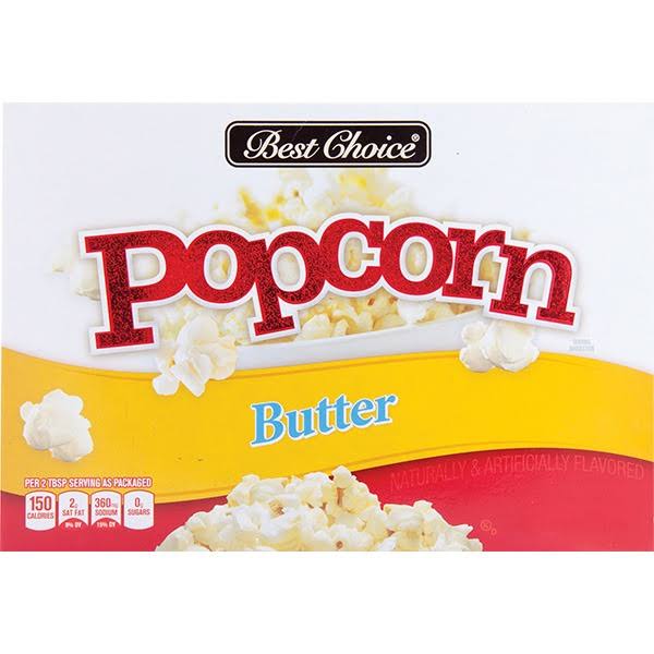Best Choice Butter Flavored Microwave Popcorn - 6 ct