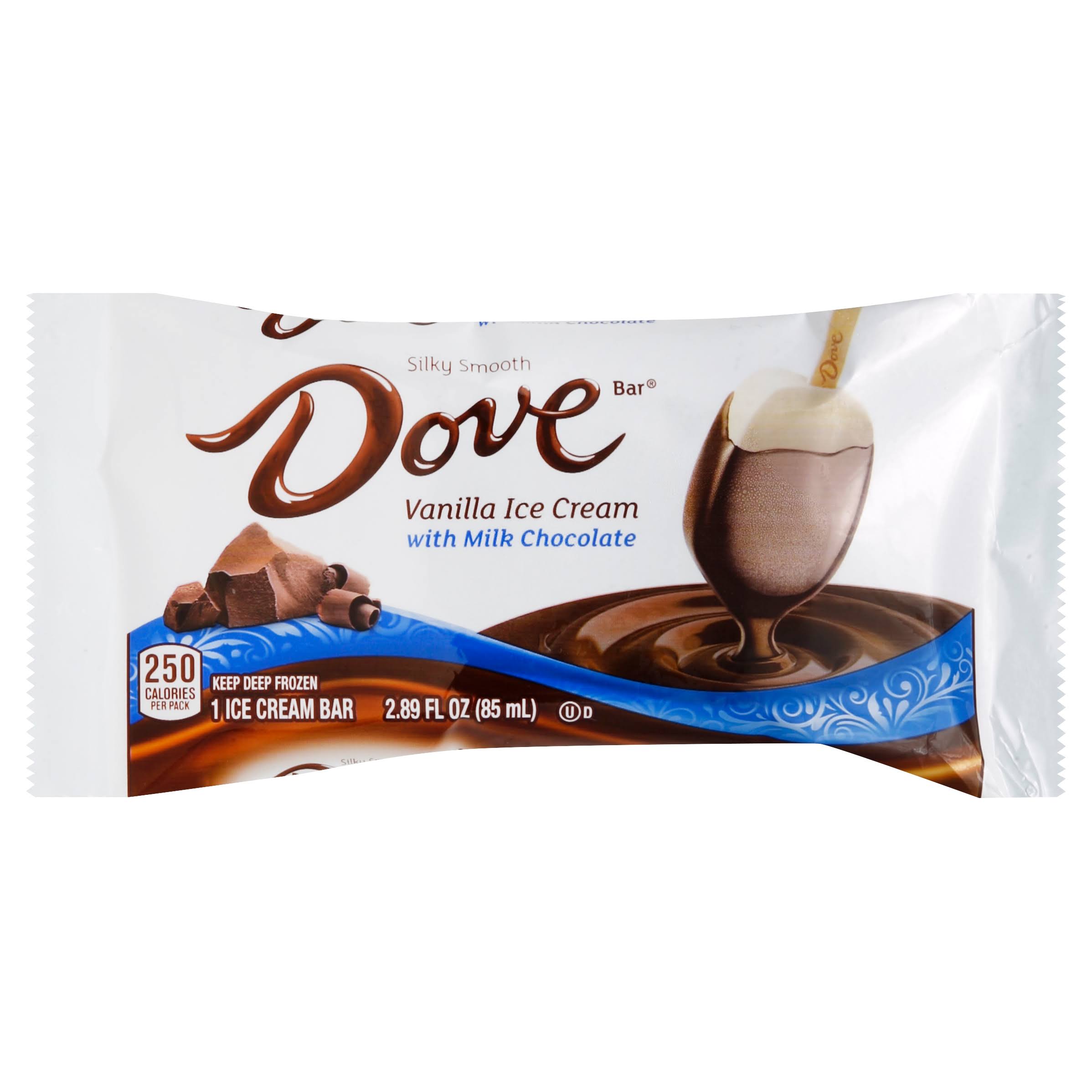 Dove Milk Chocolate Ice Cream Bar - Vanilla, 2.89oz