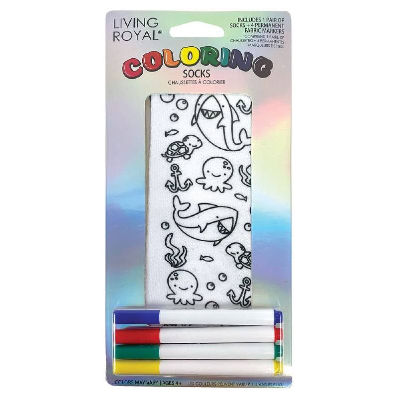 Coloring Socks- Ocean Pals