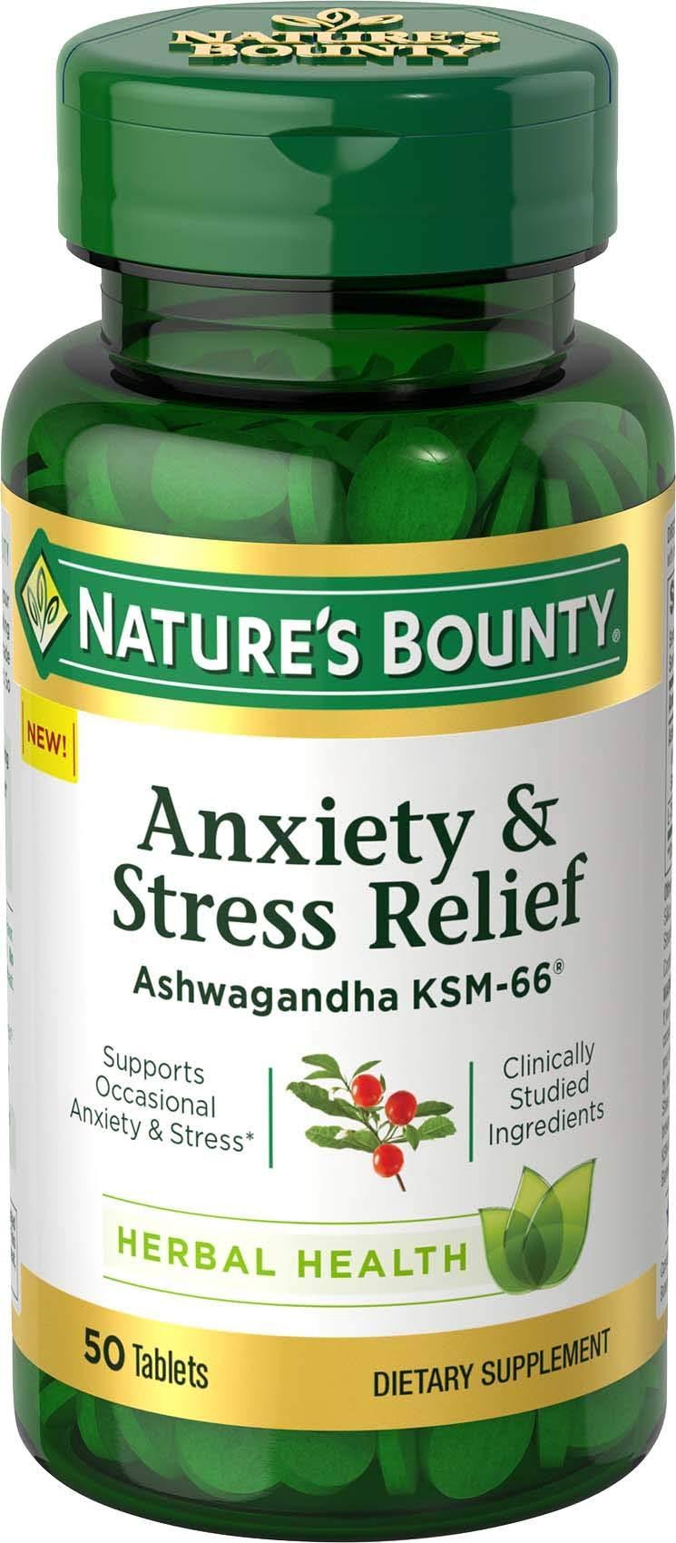 Nature's Bounty Anxiety & Stress Relief, Tablets - 50 tablets