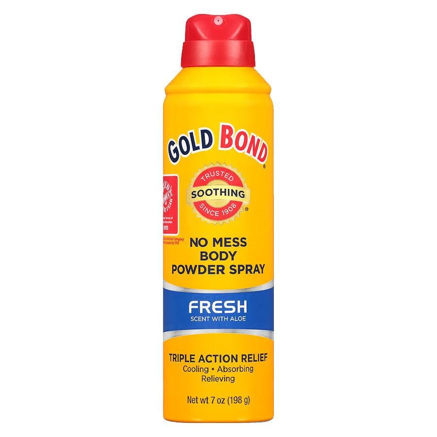 Gold Bond No Mess Body Powder Spray - Fresh Scent with Aloe, 7oz