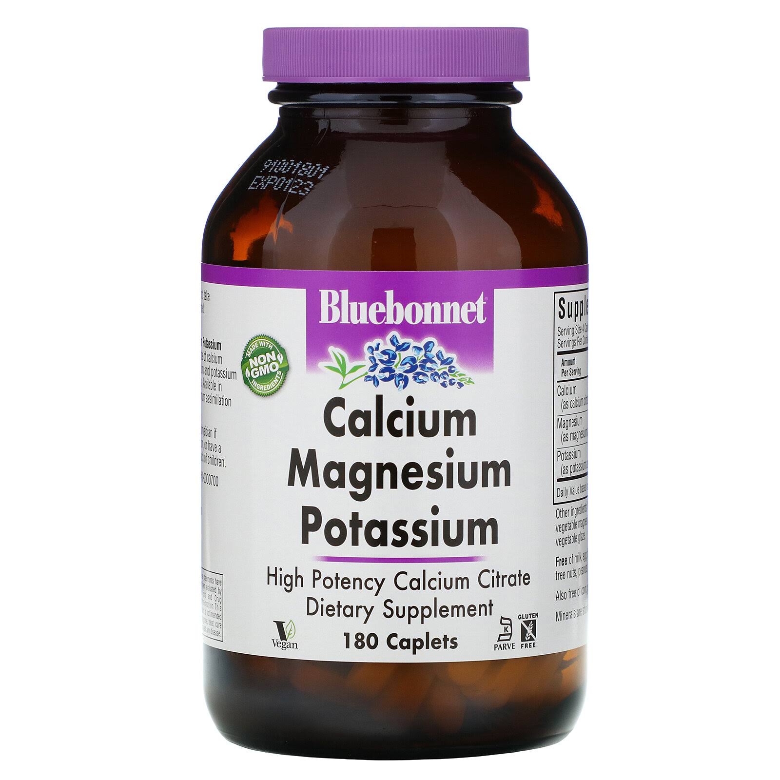 Bluebonnet Nutrition Calcium Magnesium Potassium Supplement - 180 Caplets