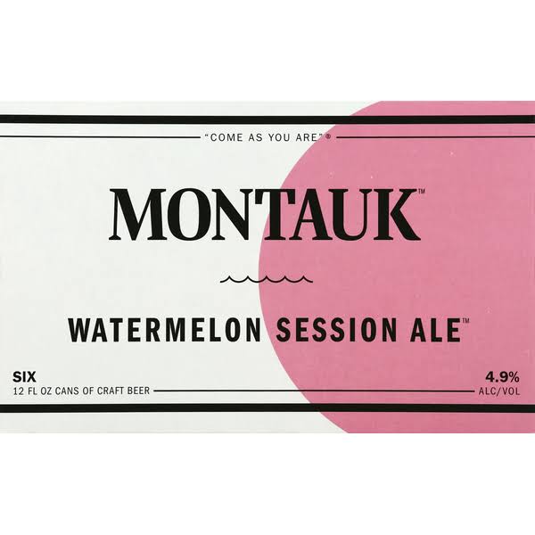 Montauk Beer, Craft, Watermelon Session Ale - 6 pack, 12 fl oz cans