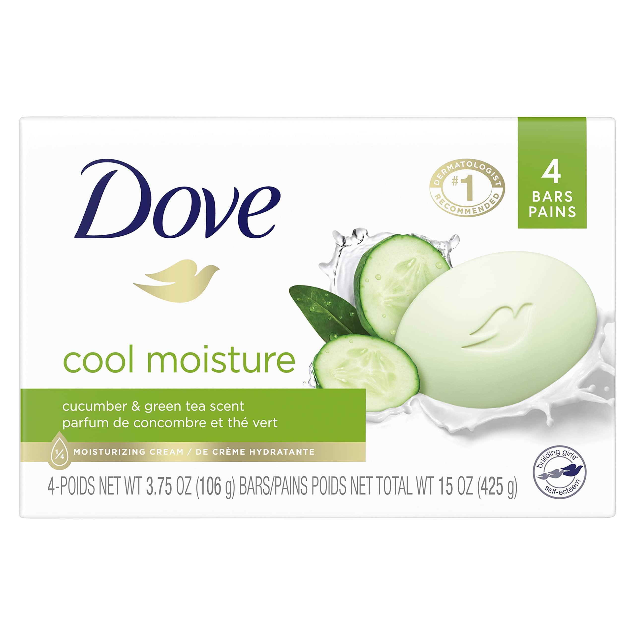 Dove Go Fresh Cool Moisture Beauty Bar with Cucumber & Green Tea Scent - 4 x 4 oz