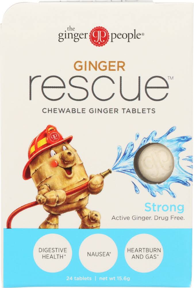 The Ginger People Ginger Rescue Chewable Ginger Tablets - 24 Tablets, 15.6g