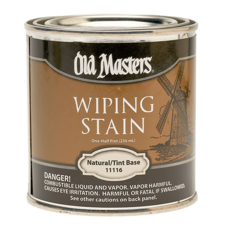 Old Masters 11116 Wiping Stain, Natural Tint Base, Liquid, 0.5 pt, Can