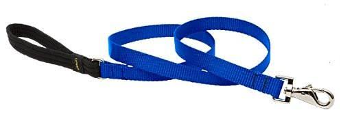 Lupine 17509 Padded Handle Dog Leash - 3/4" x 6', Blue, for Medium and Larger Dogs
