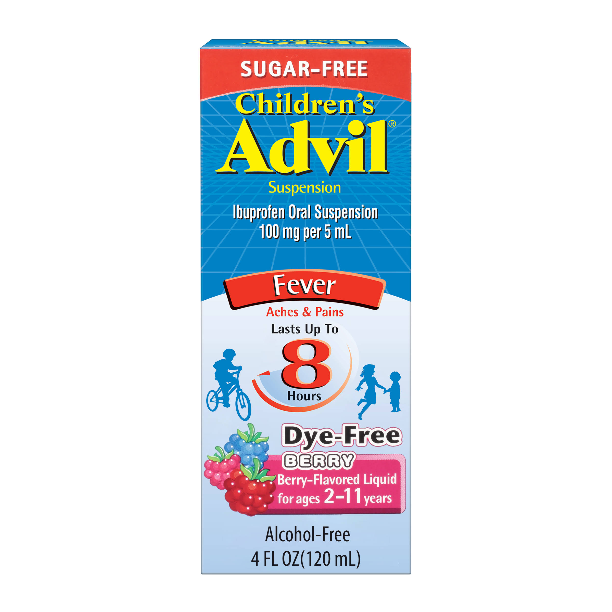 Advil Children's Sugar Free Dye Free Fever Pain Reliever - Berry, 4oz