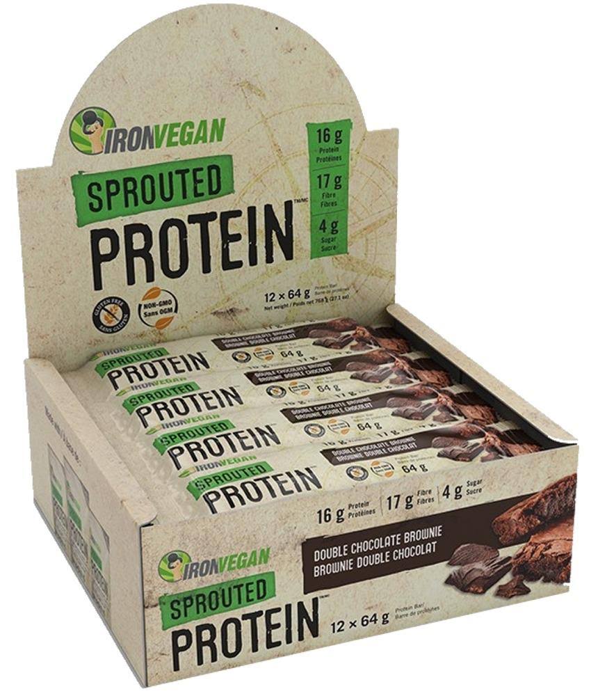 Iron Vegan Sprouted Protein Bar Peanut Chocolate Chip, 12 Bars