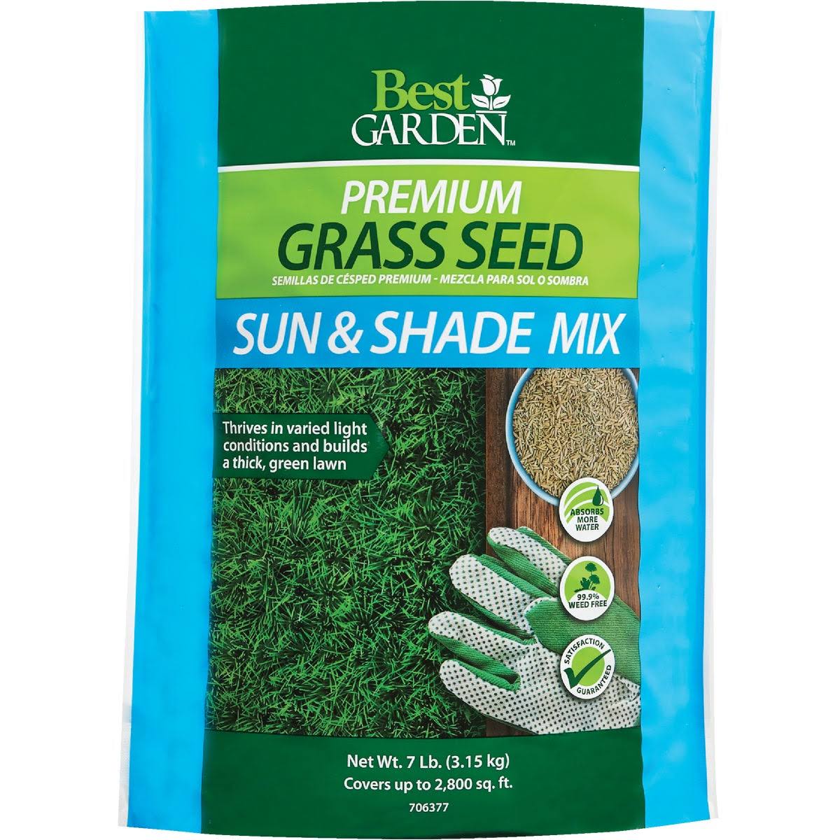 Best Garden Premium Grass Seed Sun/Shade Mix
