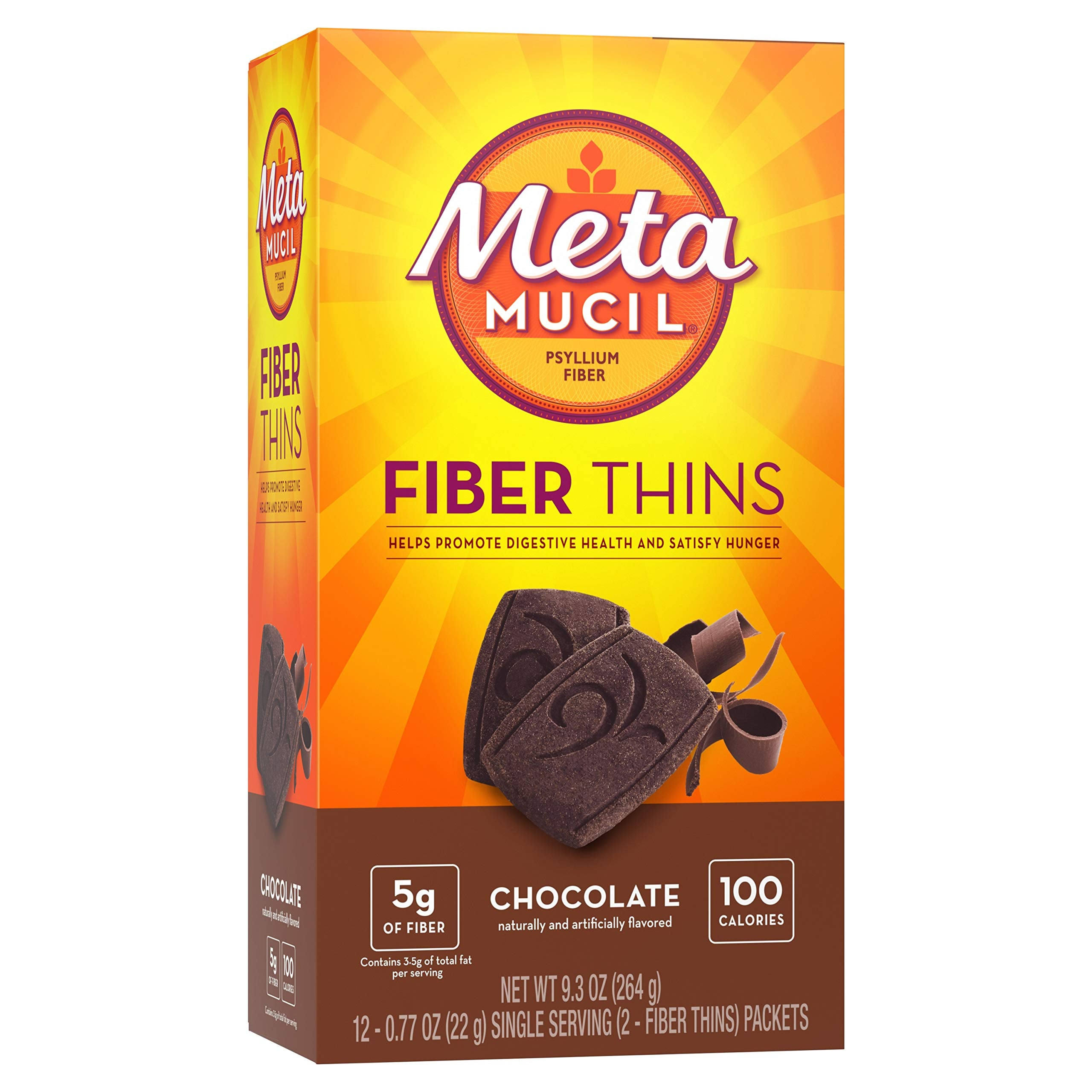 Metamucil Chocolate Fiber Thins Fiber Supplement - 12 Servings