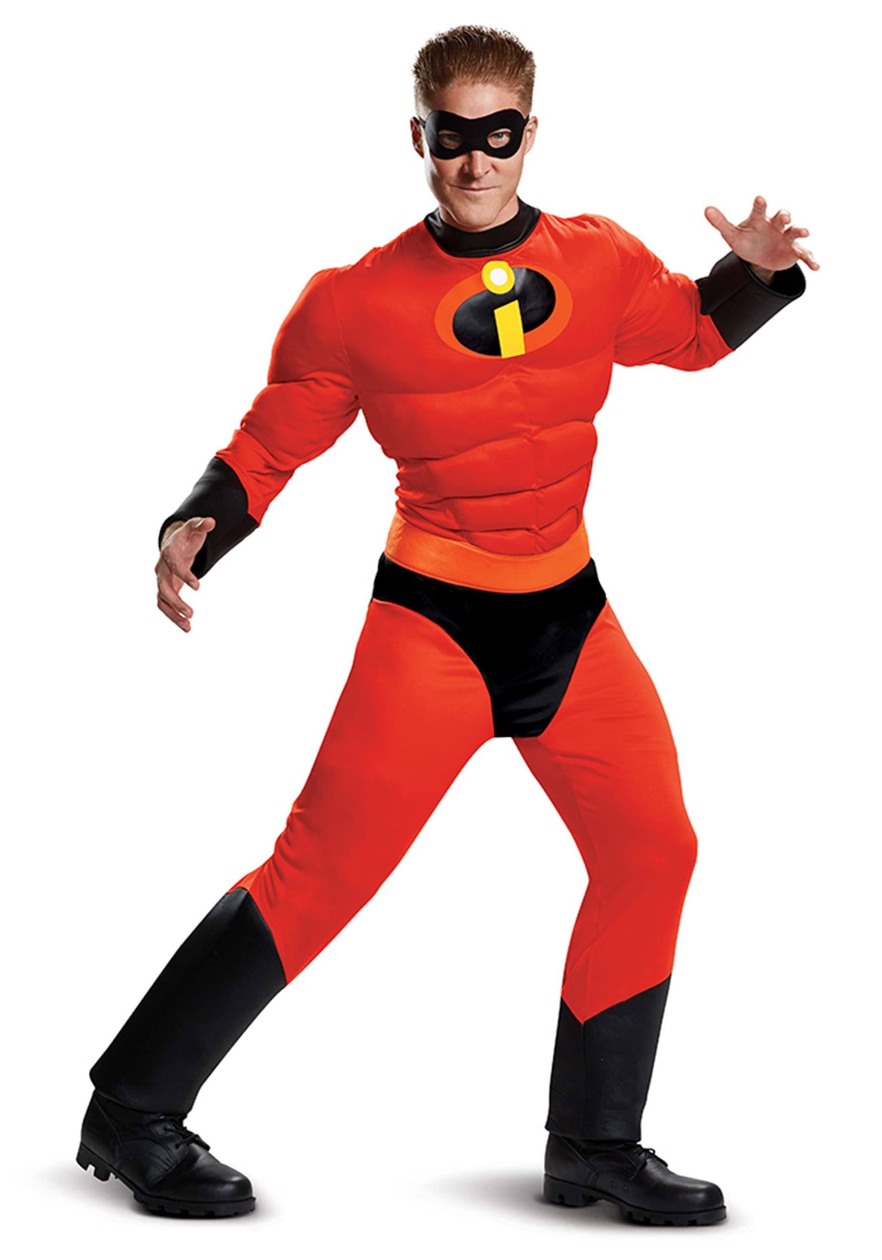 Adult Mr. Incredible Classic Costume | Adult | Mens | Black/Orange/Red | XL | Disguise
