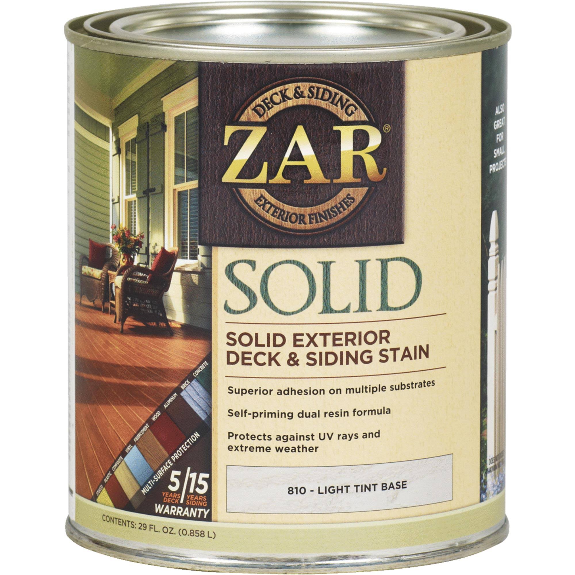 Zar 81012 Solid Exterior Deck & Siding Stain