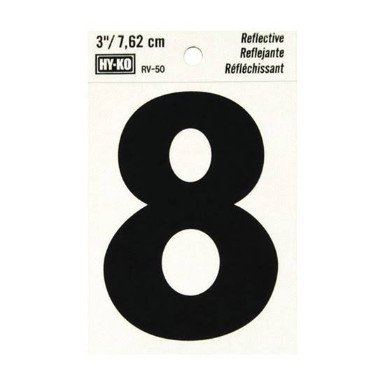Hy-ko Products Reflective House Number - 8, 3"