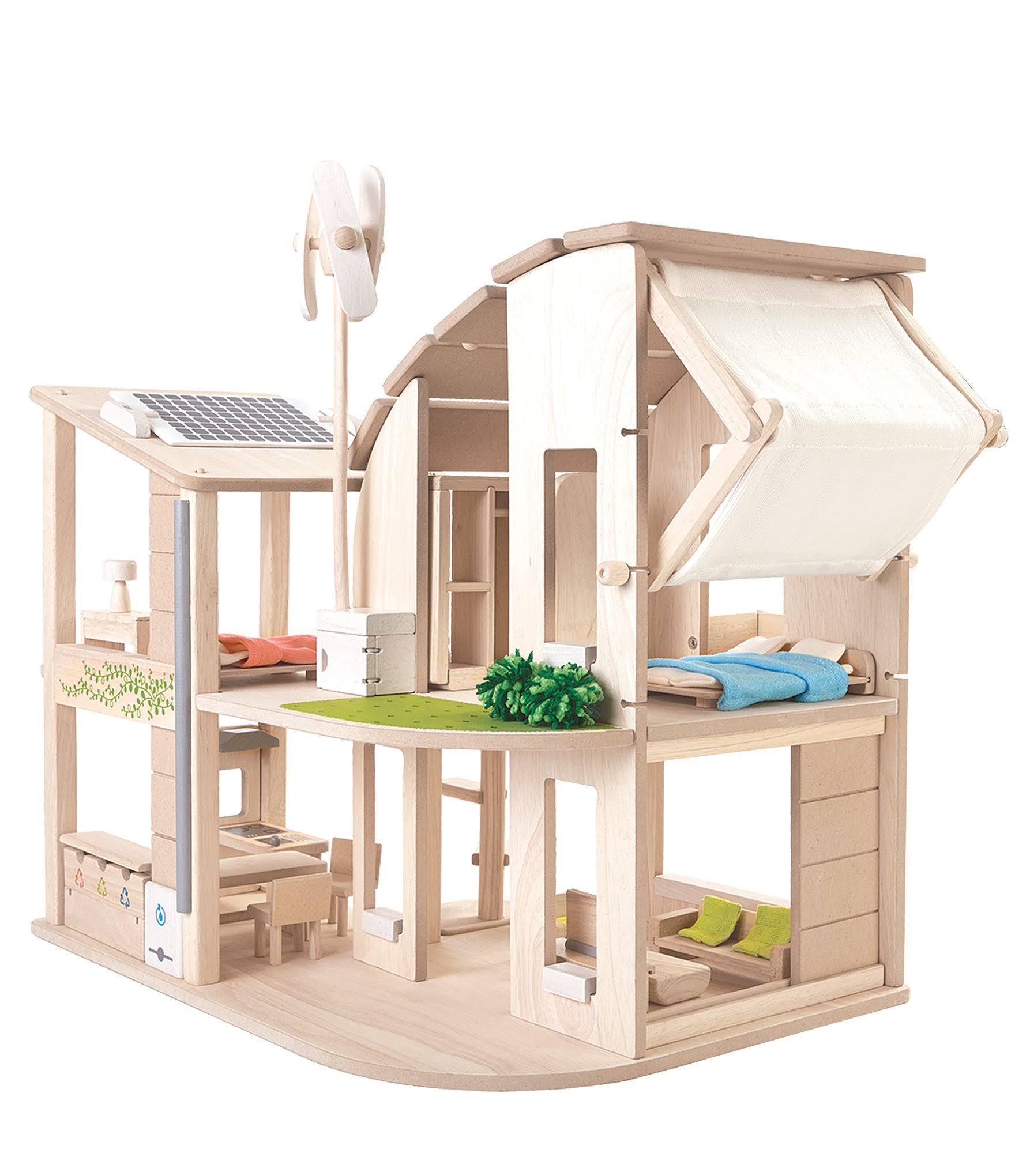 Plan Toys Dollhouse - with Furniture, Green
