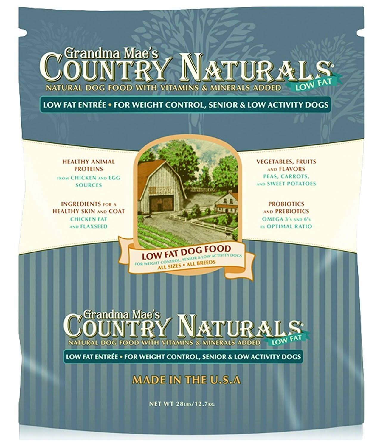 Grandma Mae's Country Naturals Low Fat Senior/Weight Control Dog Dry Food - 28 lbs