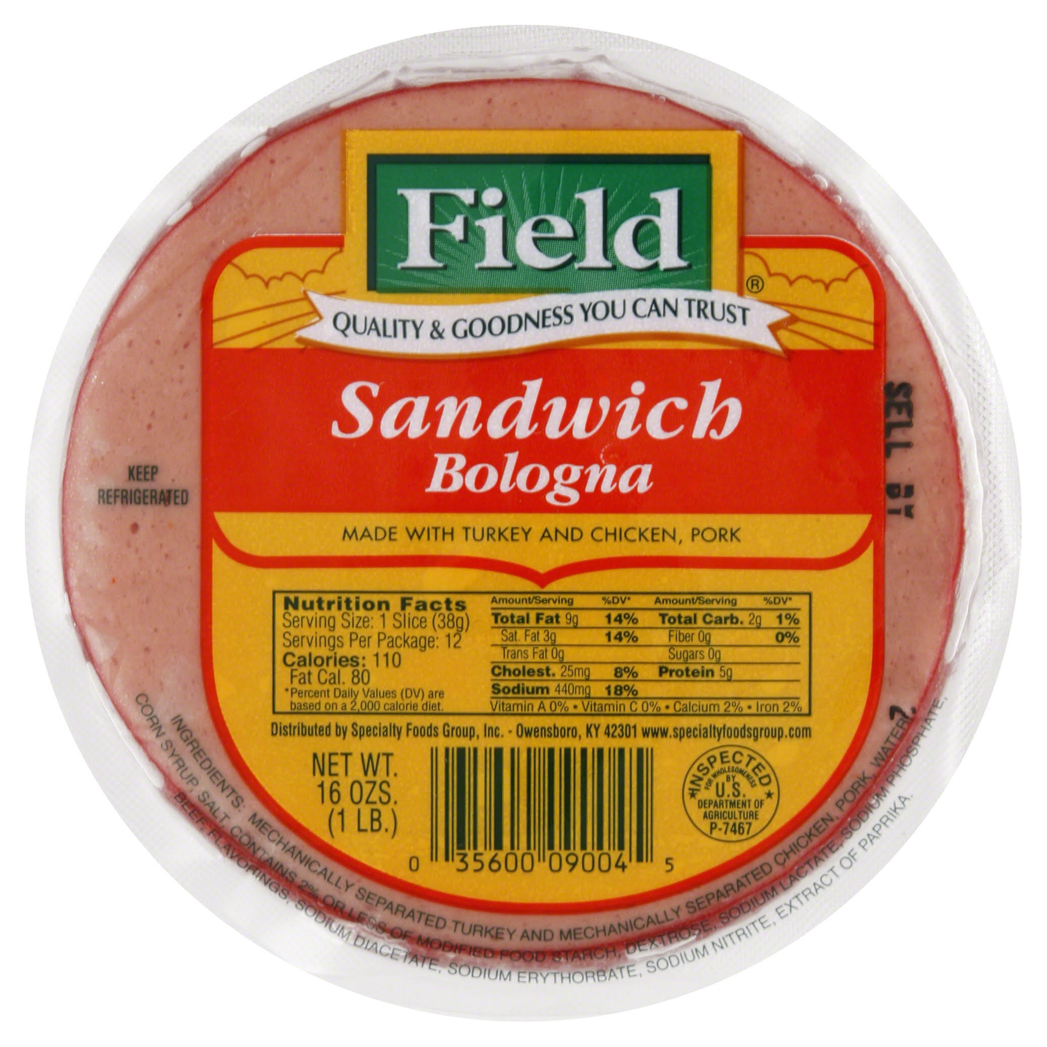 Field Bologna, Sandwich - 16 oz